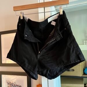Rag & bone black denim high waisted shorts
